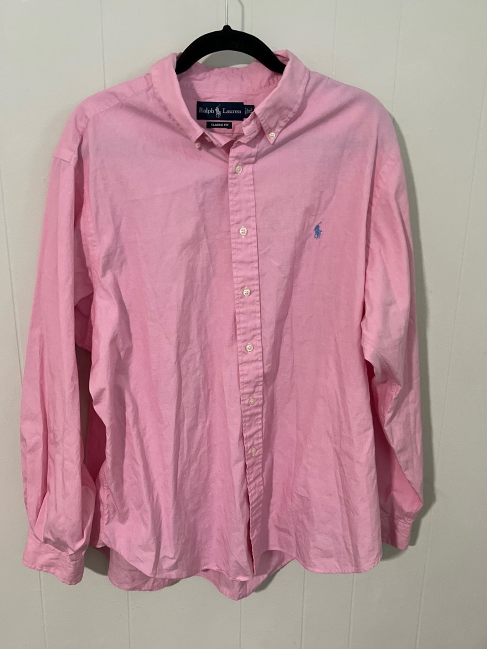 Ralph Lauren Pink Button-Down Shirt with Blue Pony